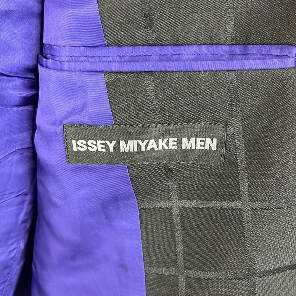 Issey Miyake Black Wool Blend Grid Blazer - Picture 12 of 16